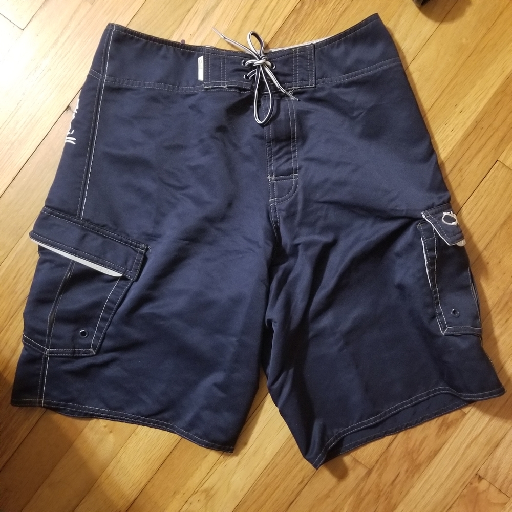 O'neill Navy Blue Swim Surf Logo Board Shorts 2000s M… - Gem